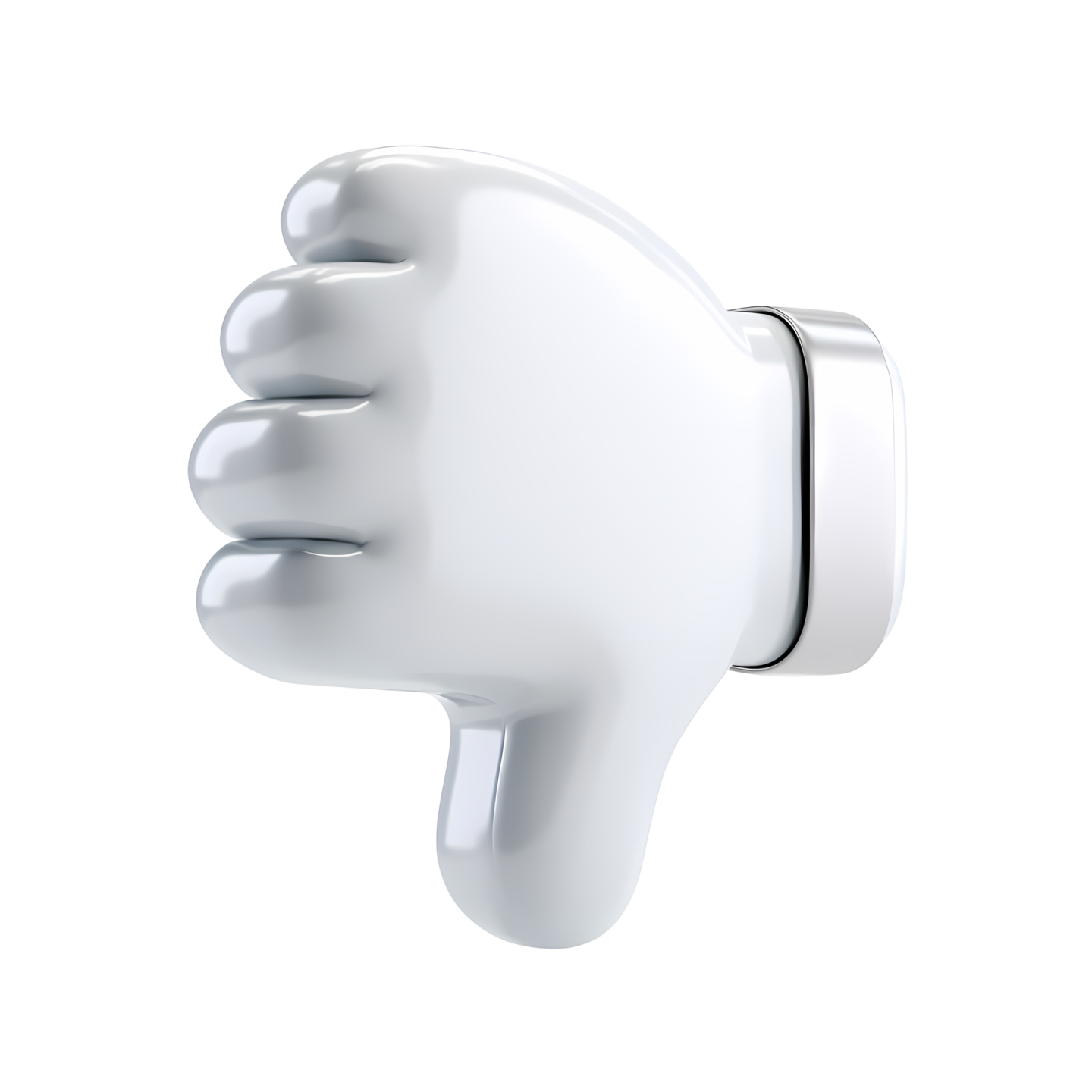 a white thumb is shown in the shape of a thumb