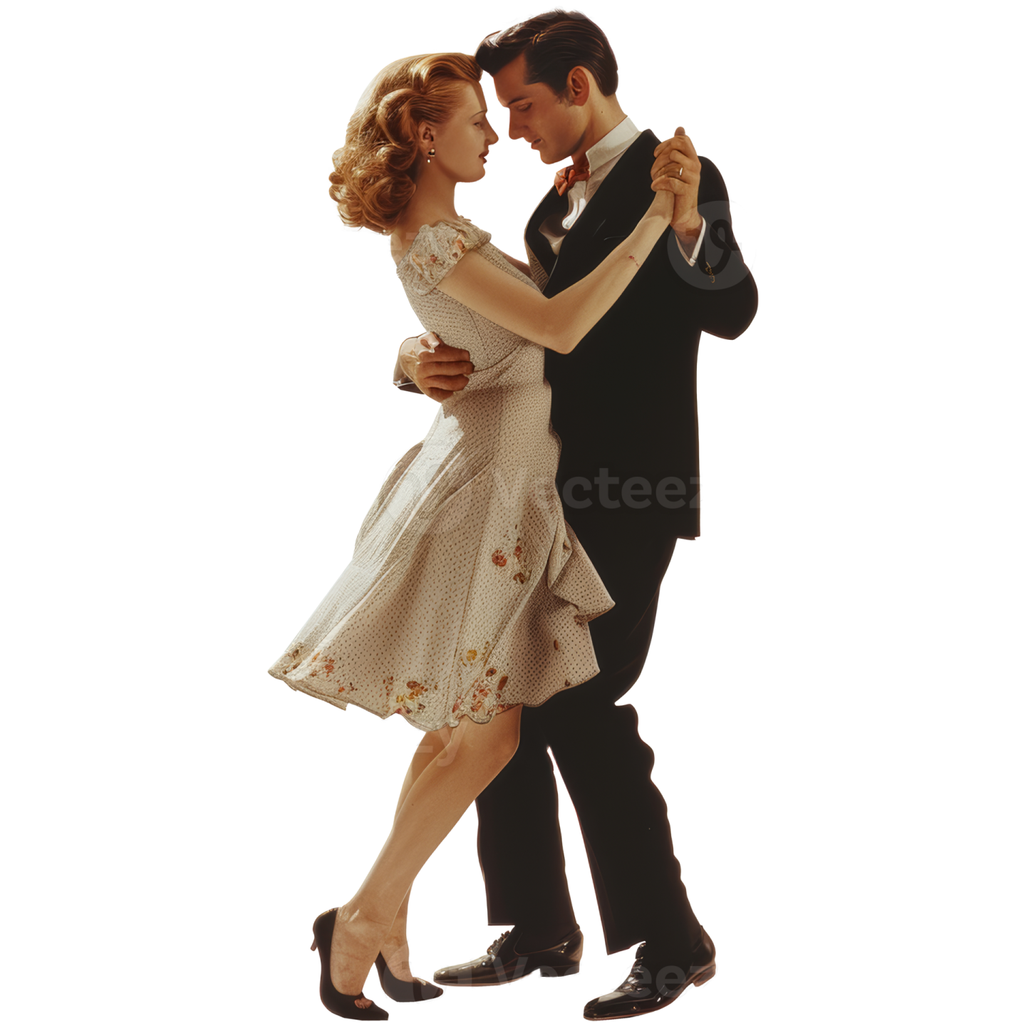 a man and woman dancing together in silhouette