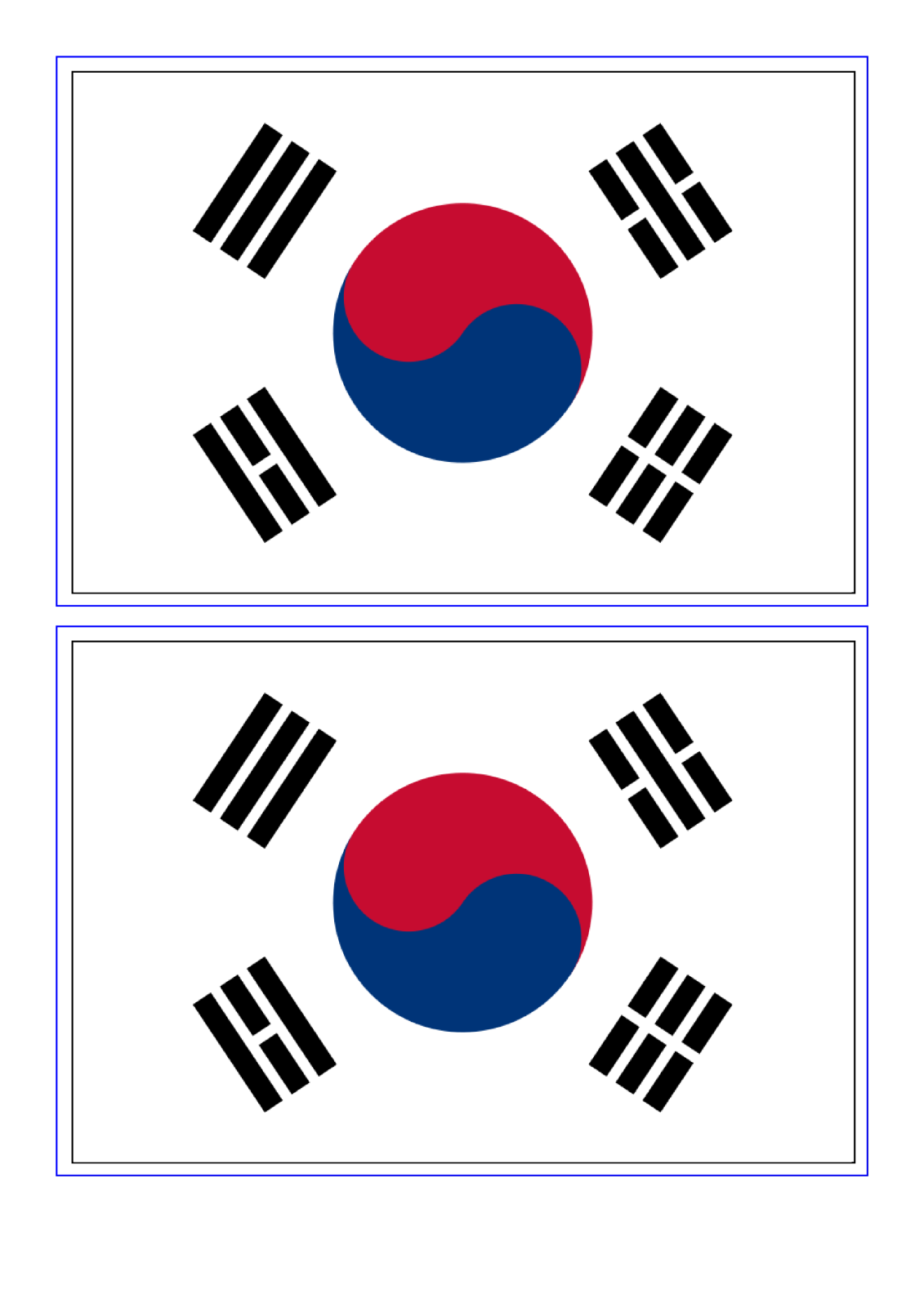 the flag of south and north korea