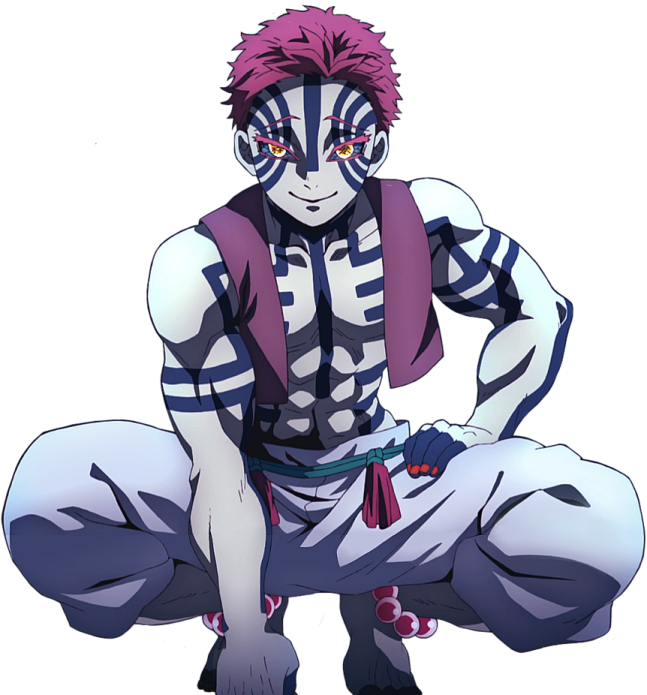 an anime character sitting on the ground with his hands on his hips