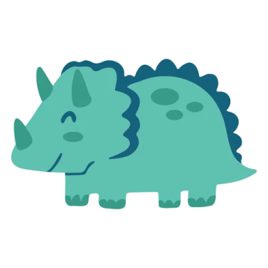 an illustration of a green and blue dinosaur