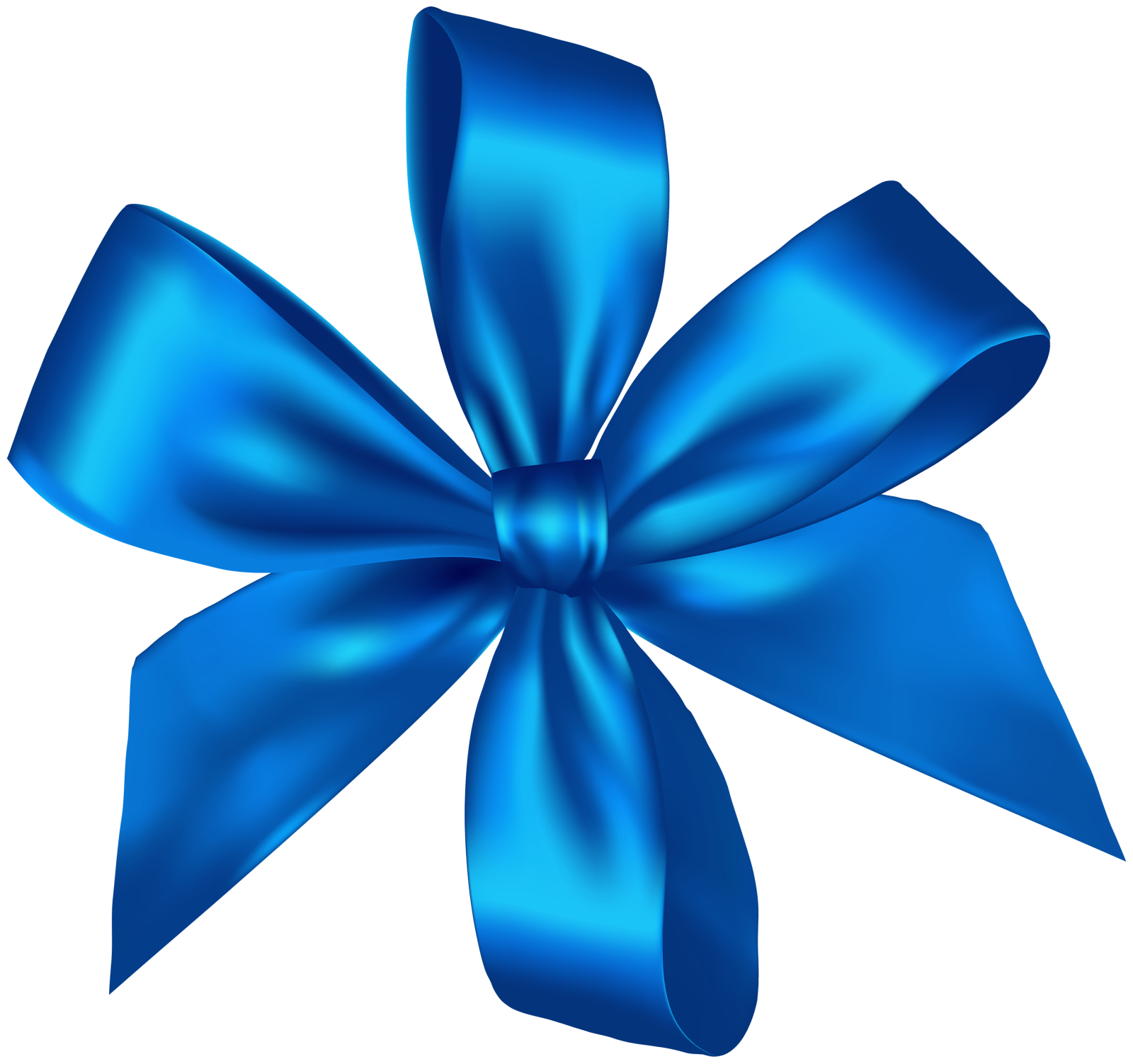 a blue bow on a white background