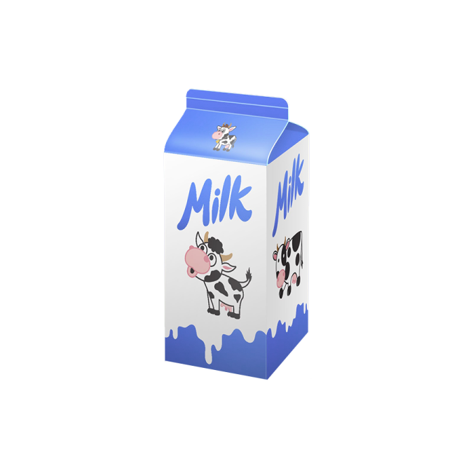 a milk carton with a cow on it
