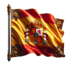 a spanish flag flying in the wind