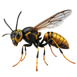 a bee on a white background
