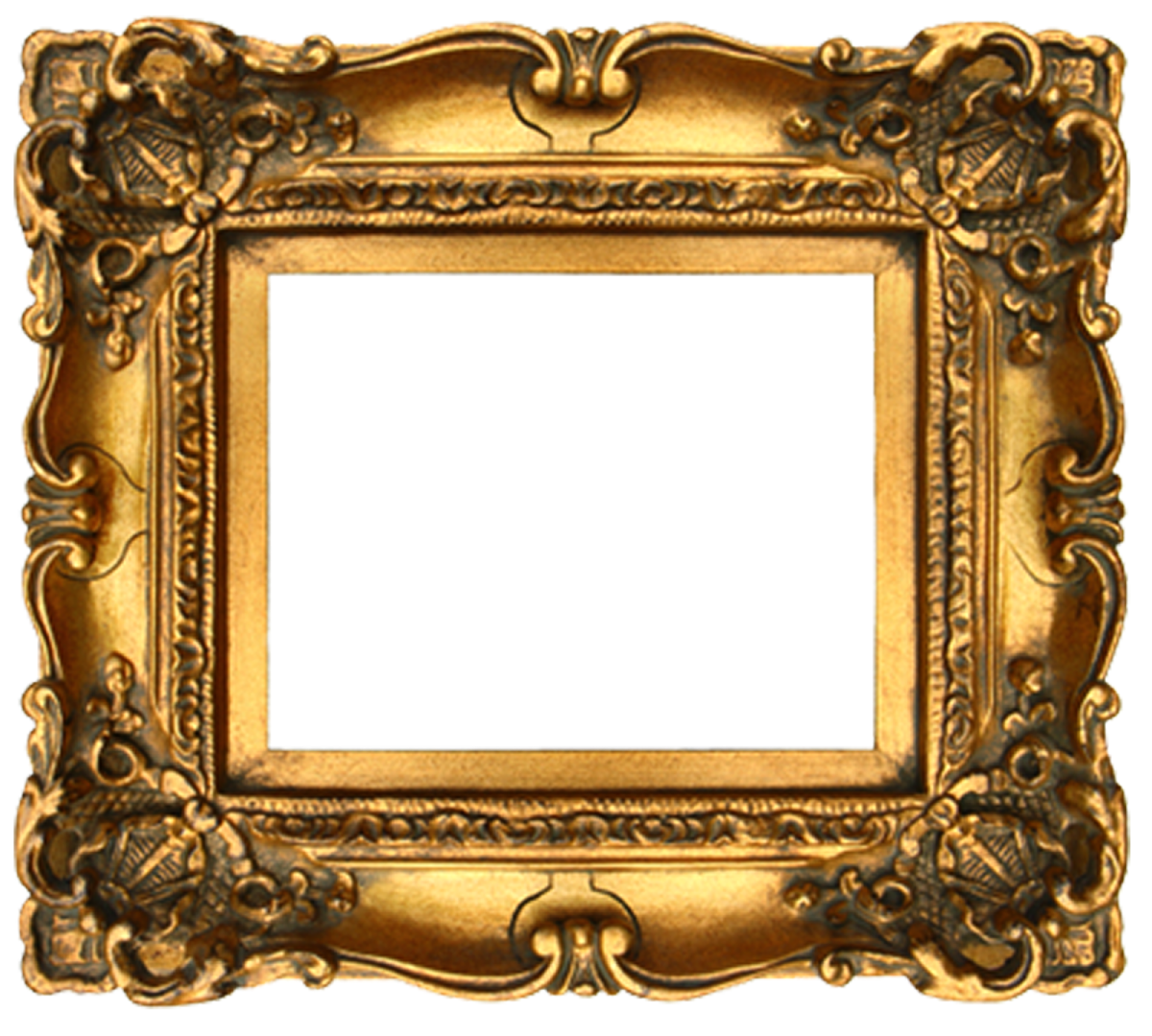 a gold frame with an ornate design