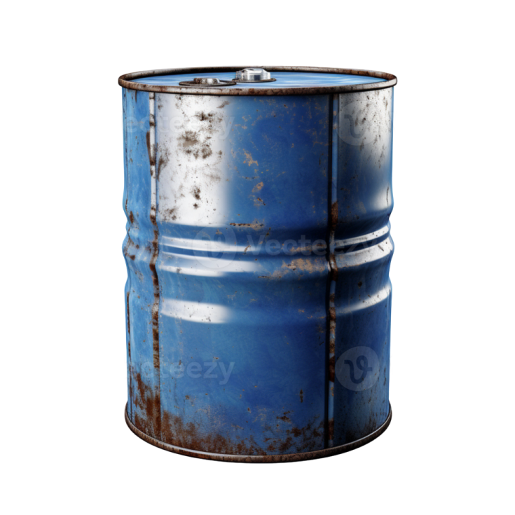 a blue barrel on a white background