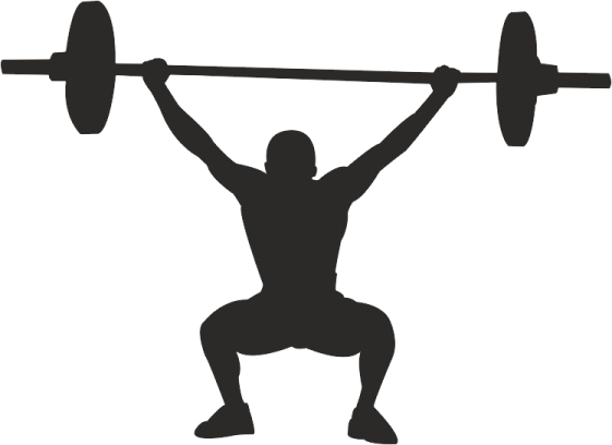 a silhouette of a man lifting a barbell