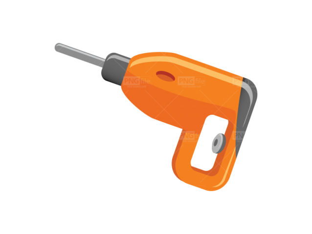 an orange gas nozzle on a white background