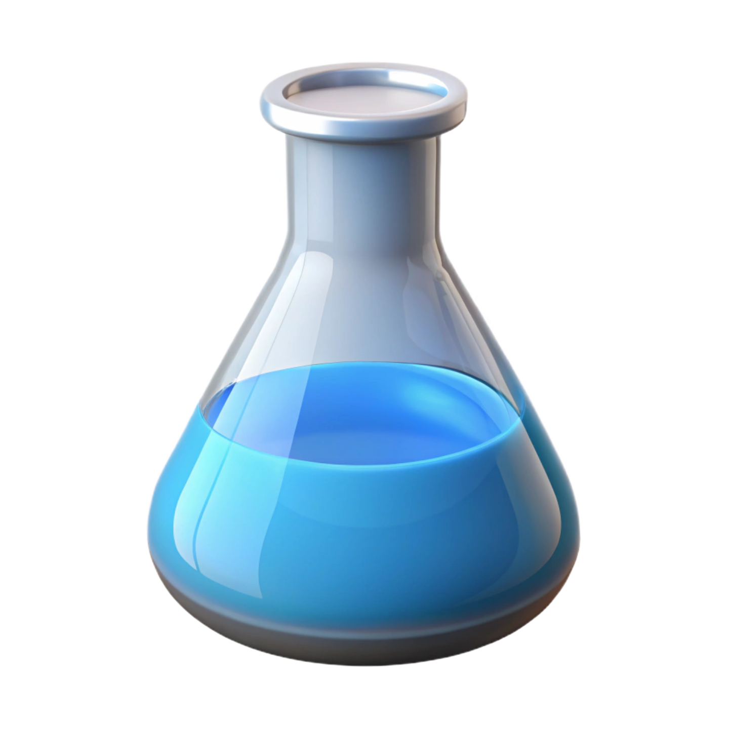 a blue beakle filled with liquid