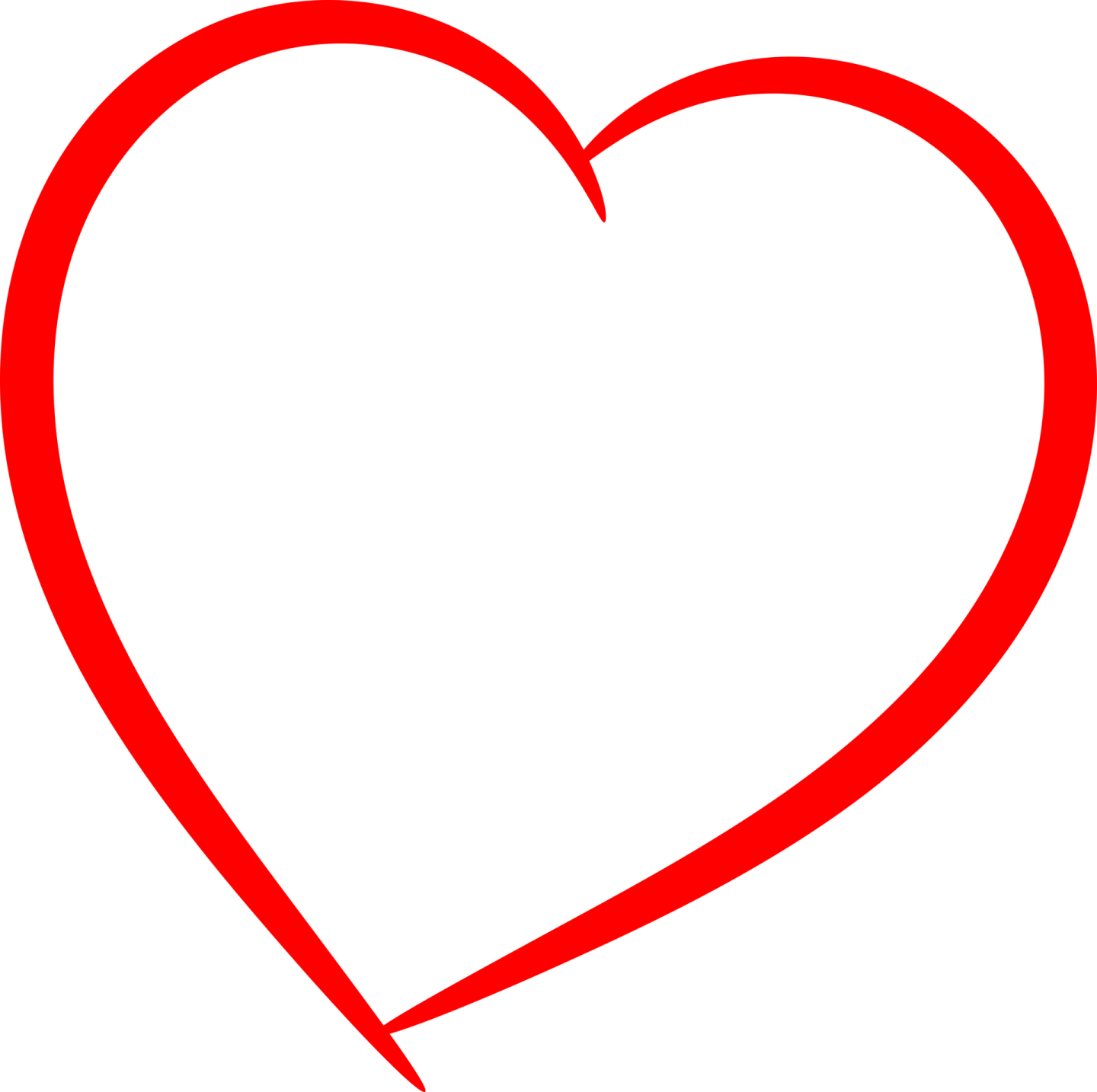 a red heart with a white background