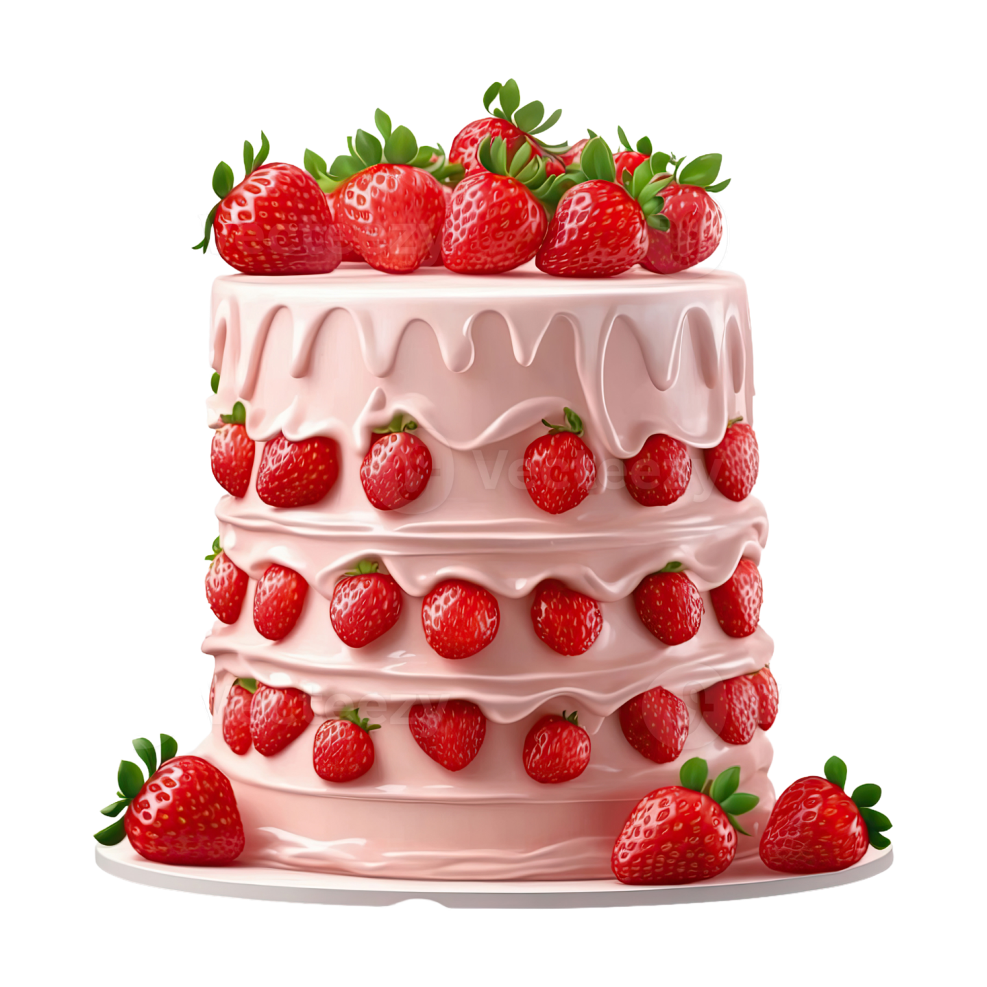 a cake with strawberries on top of it