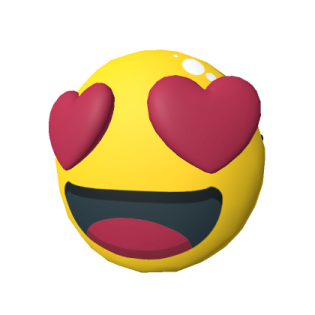 a smiley face with hearts on it