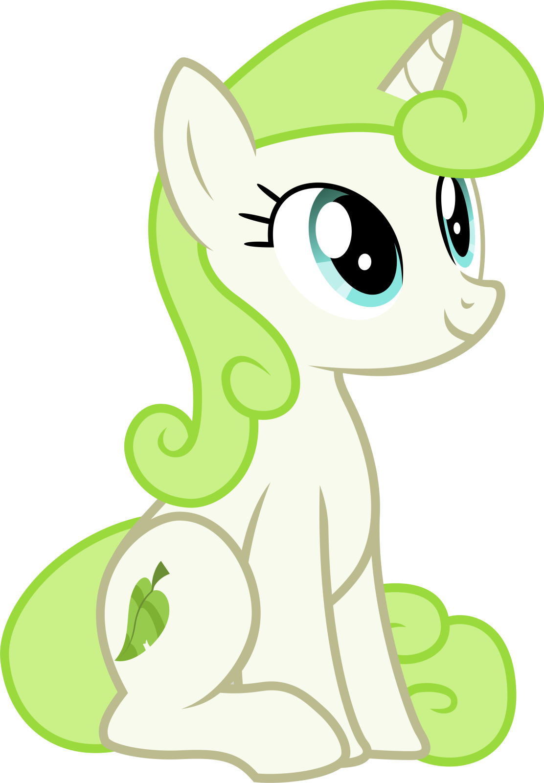 a little pony sitting down on the ground