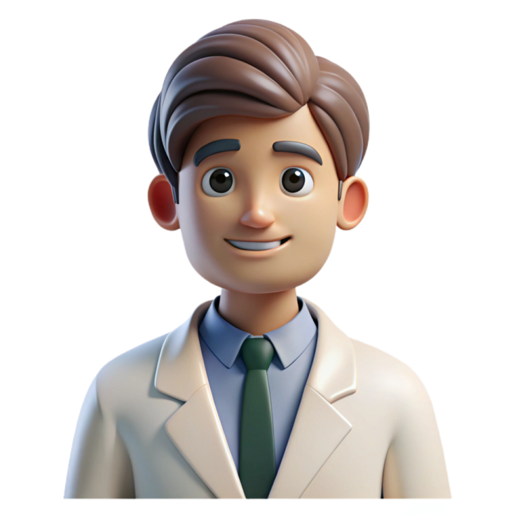 a man in a white coat and green tie