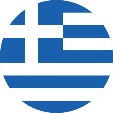 the greek flag in a circle