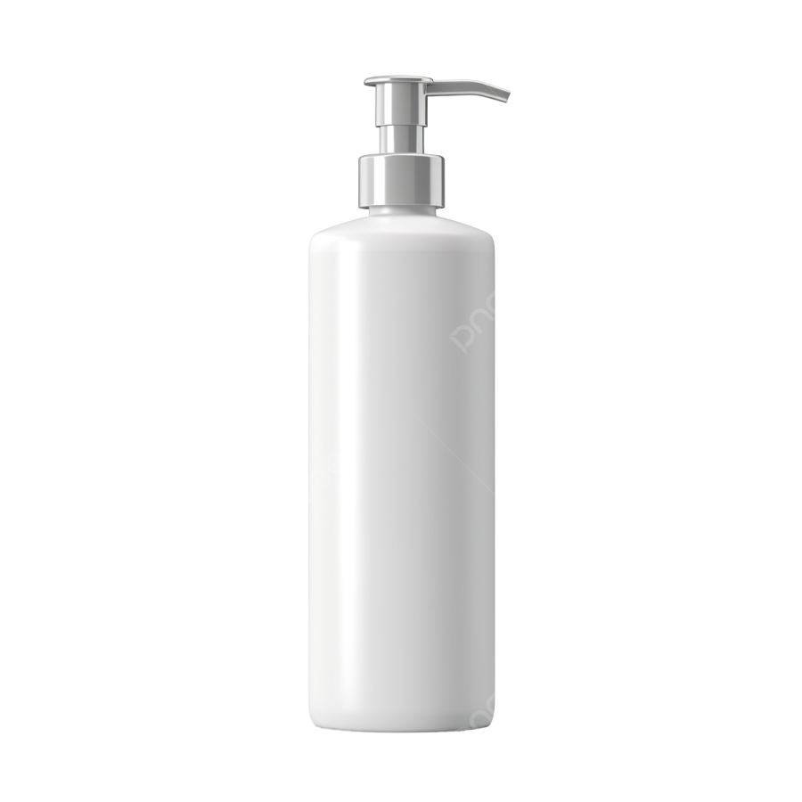 a white plastic bottle with a pump