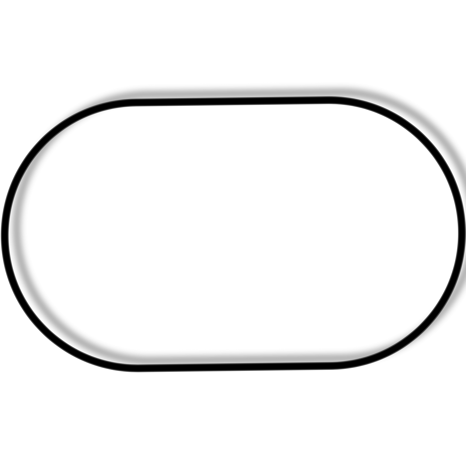 a black oval frame on a white background