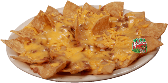 a plate of chips with cheese and sauce on it
