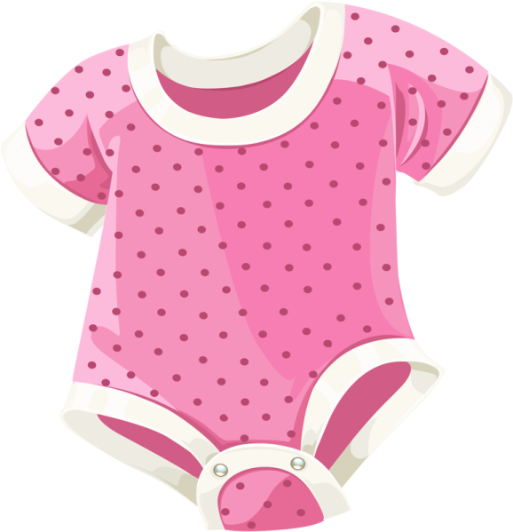 a pink baby bodysuit with polka dots on it