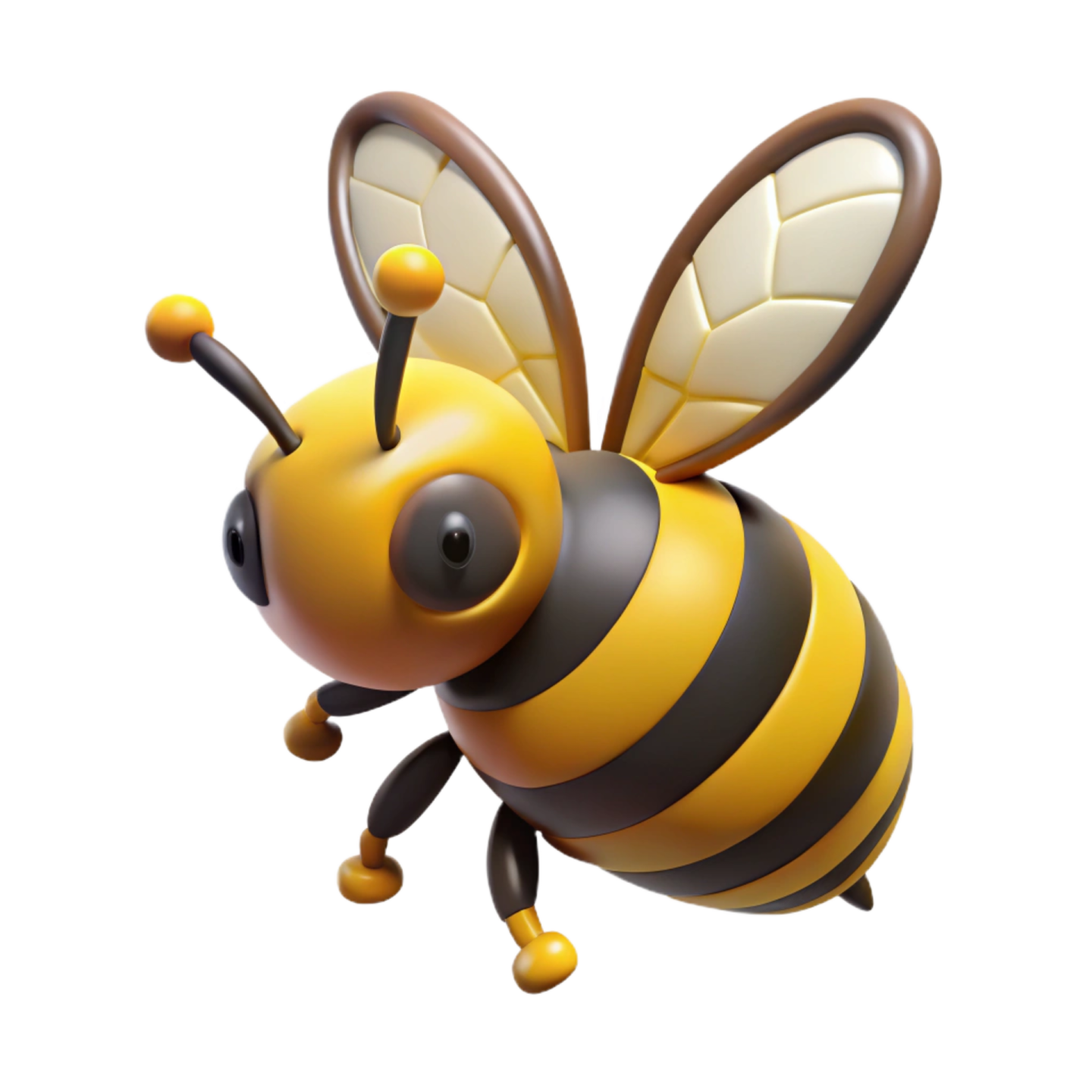 a cartoon bee flying in the air