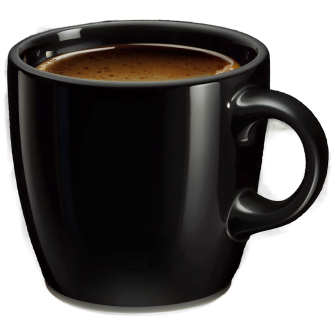 a black coffee mug on a white background