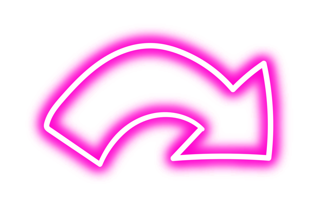 a neon pink arrow icon on a white background