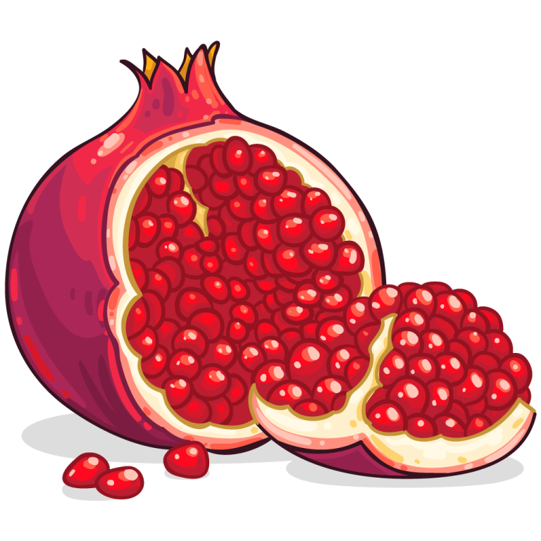 a red pome with two halves cut open