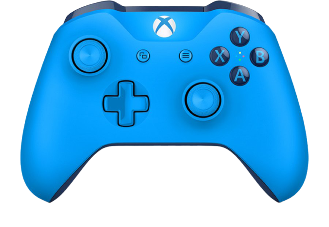 a blue xbox controller