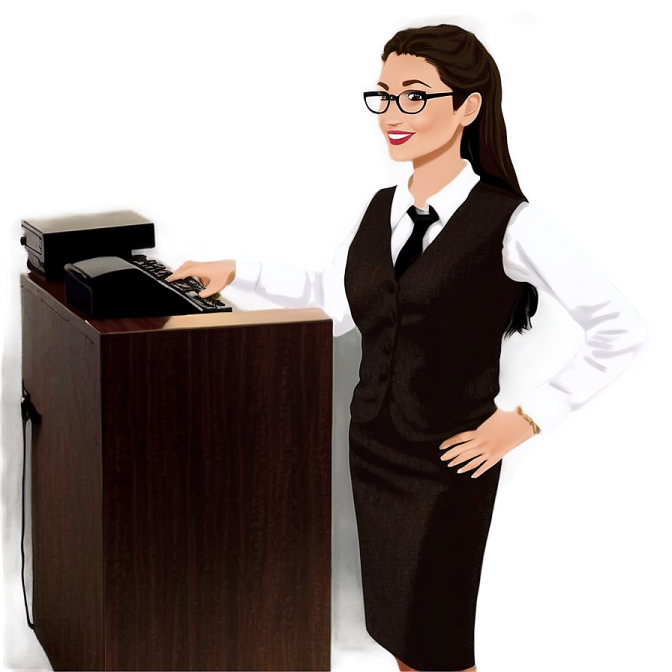 the woman is wearing a suit