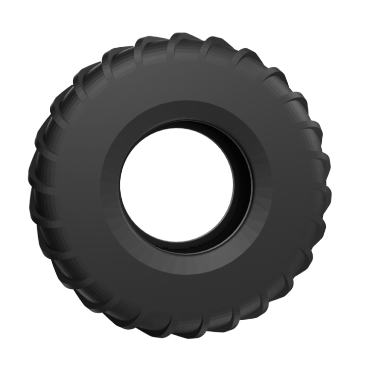 a black tire on a white background