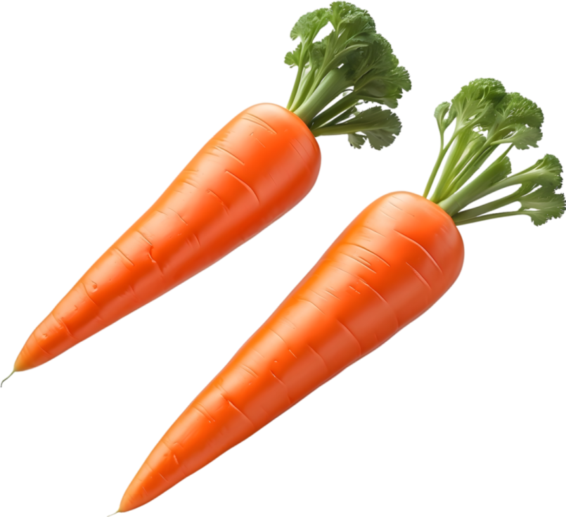 two carrots on a white background
