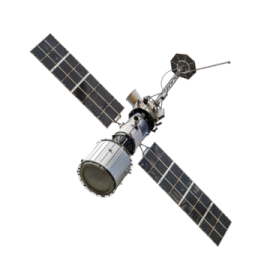 an artist's rendering of the space satellite system