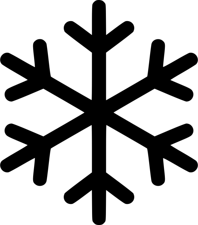 a black and white snowfl icon