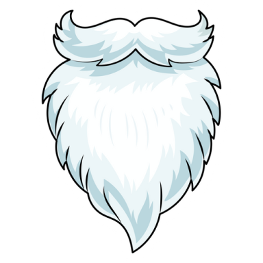 an illustration of a white beard with long hair