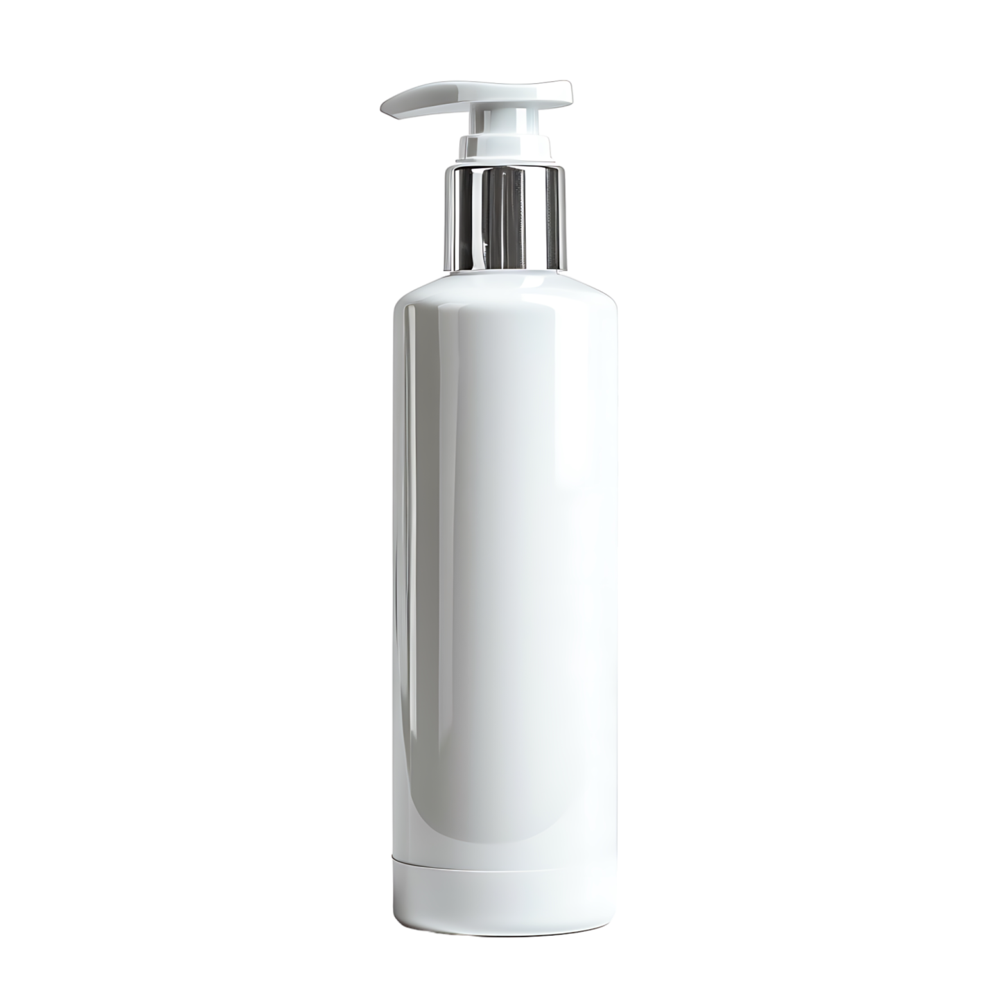 a white bottle with a silver cap on it