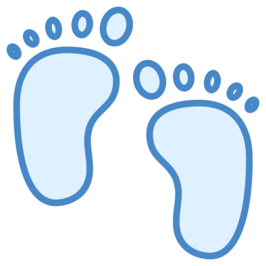 a pair of footprints on a white background