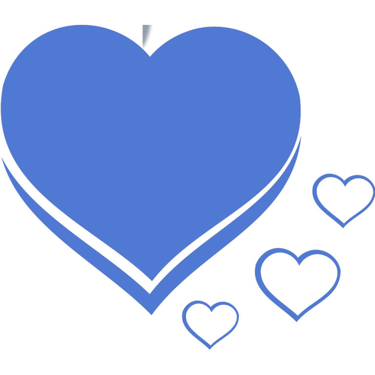 a blue heart with hearts around it