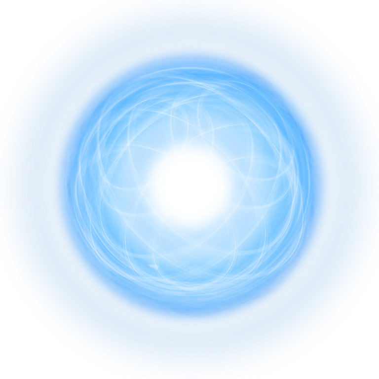 an abstract blue circle with a white background