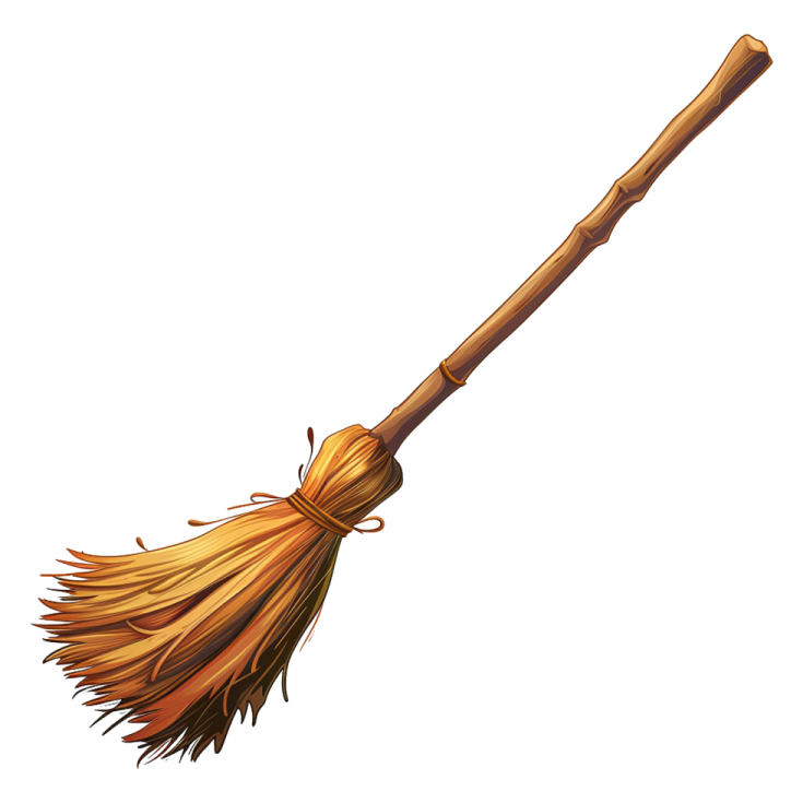 a broom on a white background