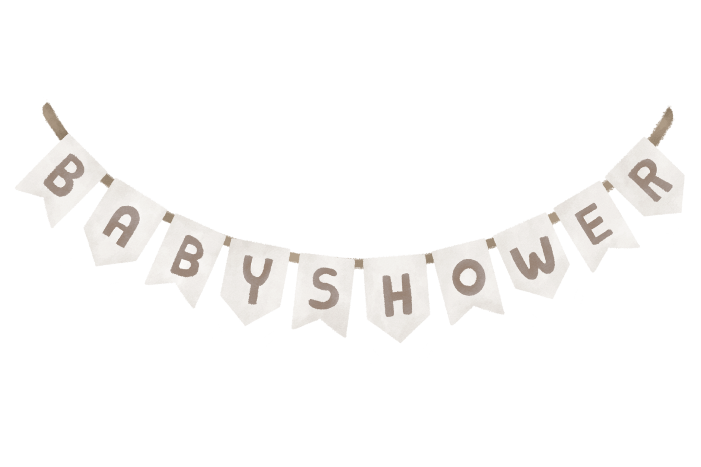 a white and brown banner with the words'baby shower '