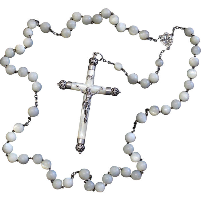 a rosary with a cross on it