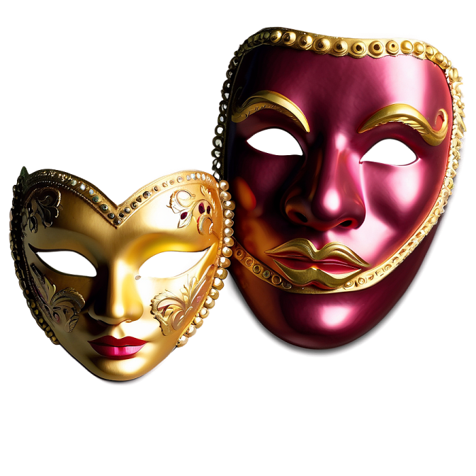 two masks on a white background