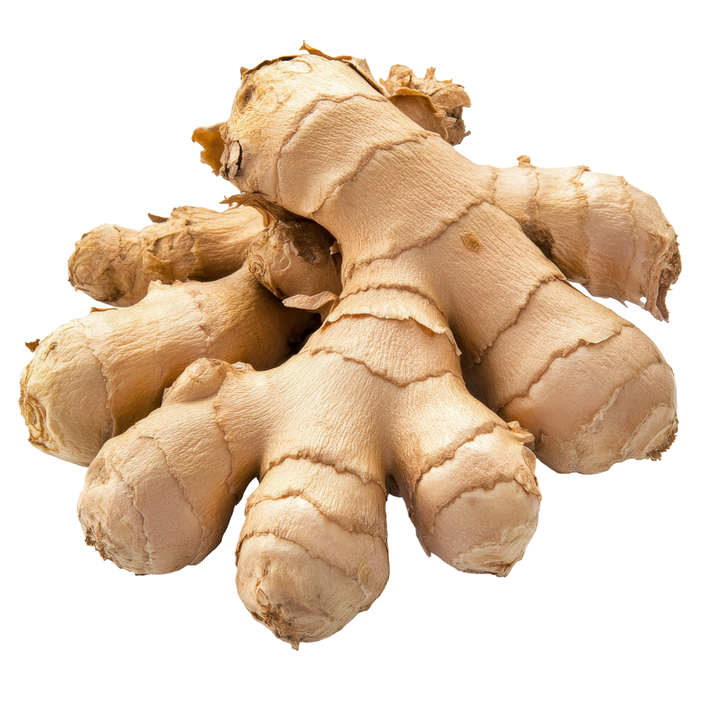 a pile of ginger root on a white background