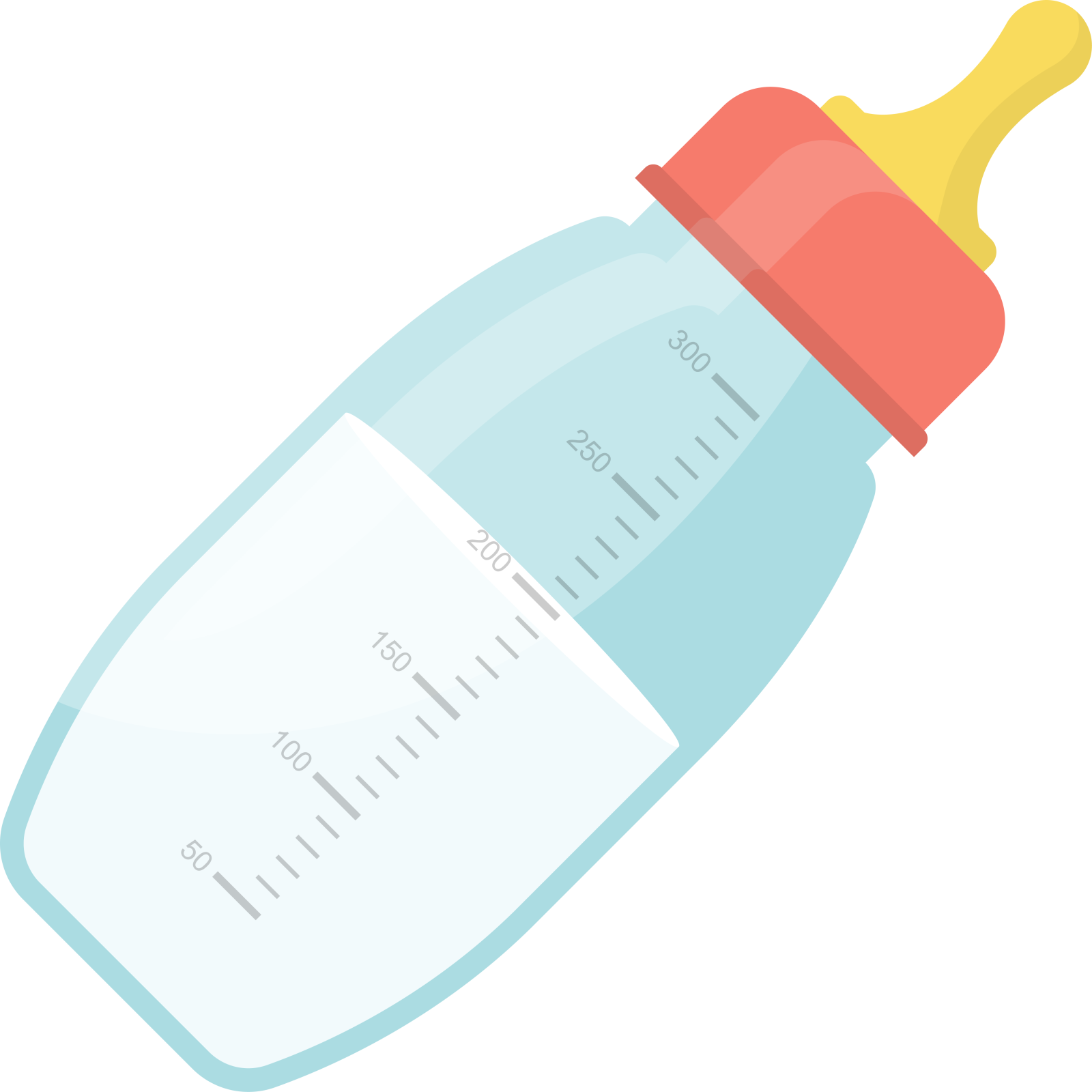 a baby bottle with a measuring scale
