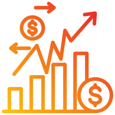 a chart with an arrow pointing up to the bottom of it
