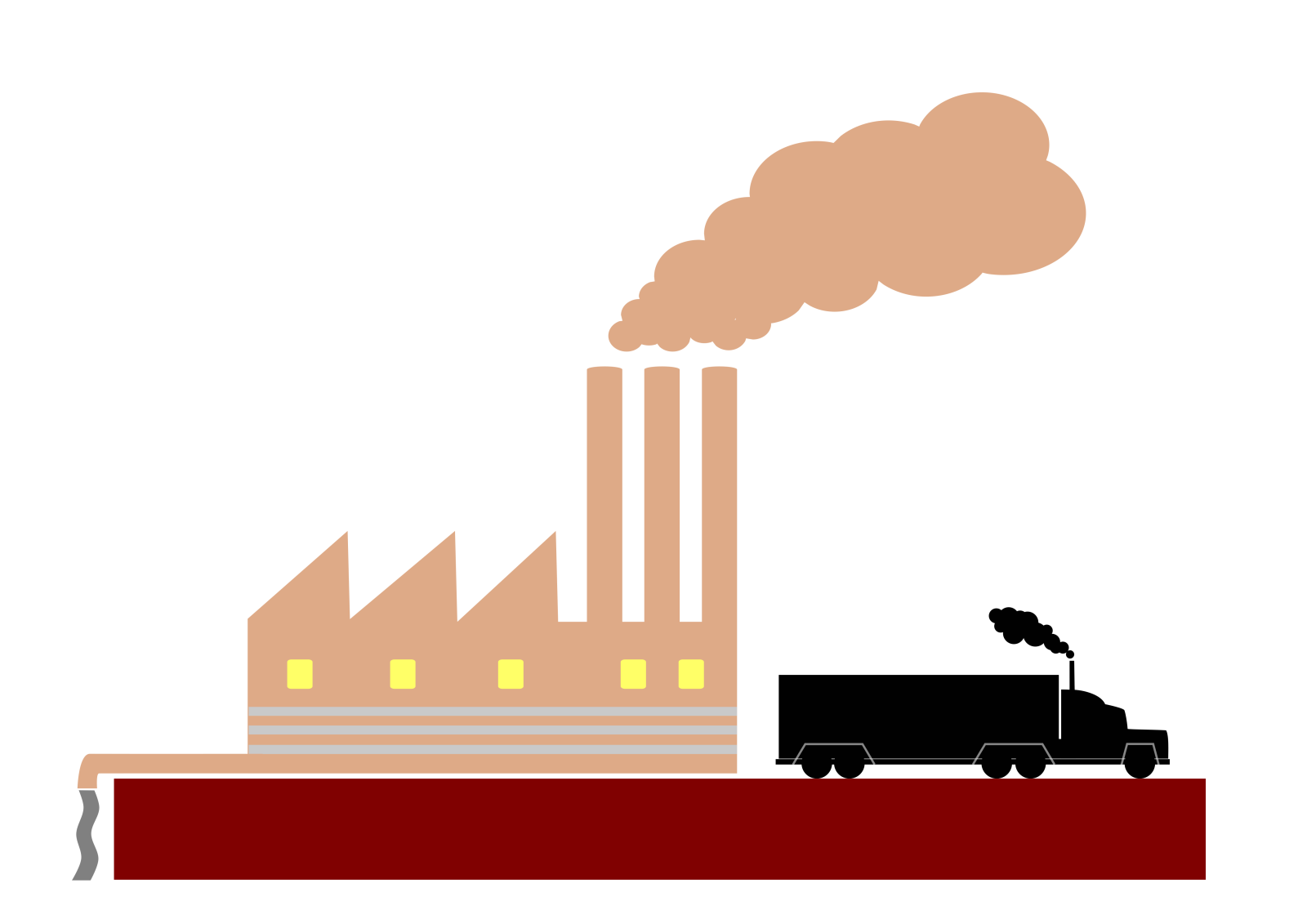 a truck with smoke coming out of it