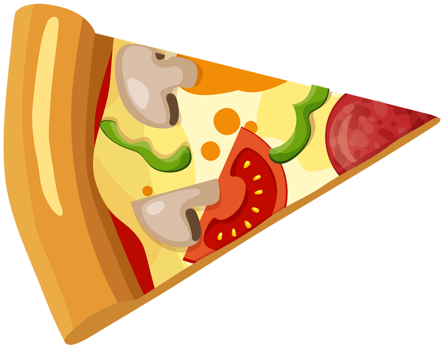 a slice of pizza on a white background