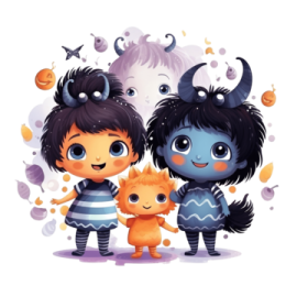 a group of cartoon characters standing next to each other characters