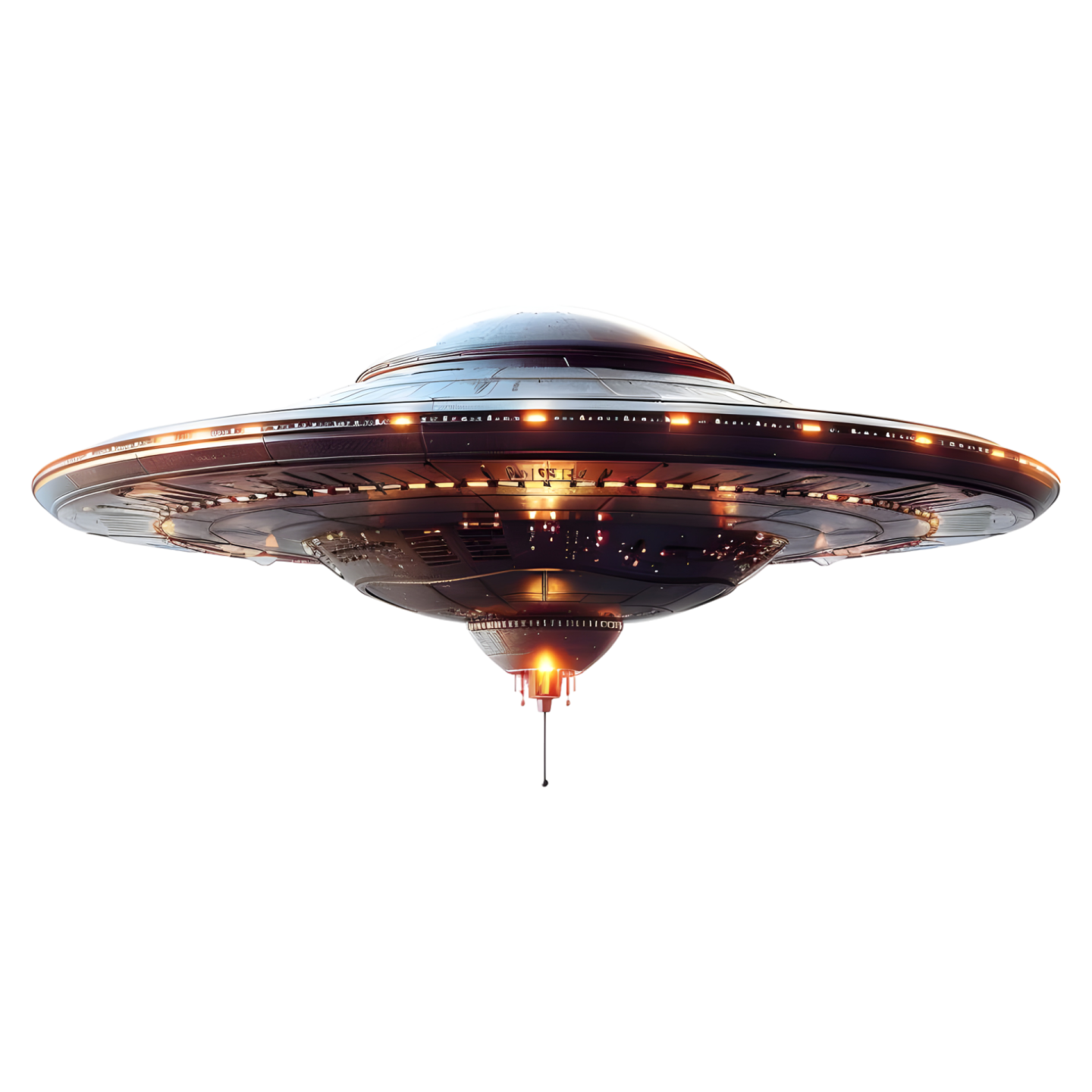 an alien ship flying through the sky